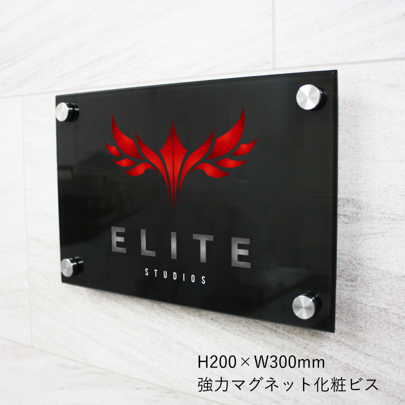 フルカラー透明アクリル看板　H200×W300mm