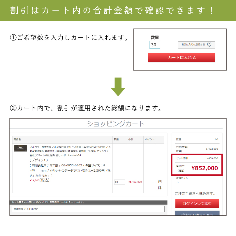 大量購入　値引きについて