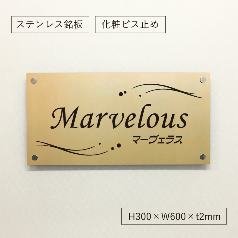 ステンレス銘板焼付塗装ゴールド 化粧ビス
