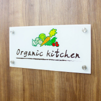 フルカラー透明アクリル銘板