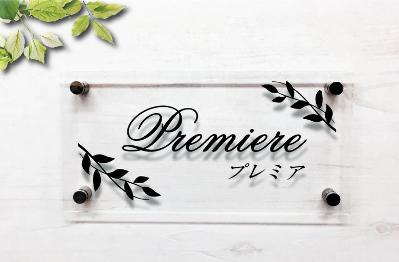 透明アクリル銘板 化粧ビス止め　お洒落なアパート看板 マンション看板 