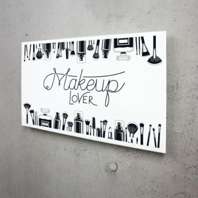 フルカラー透明アクリル銘板 両面テープ止め マグネット止め  サロンの看板