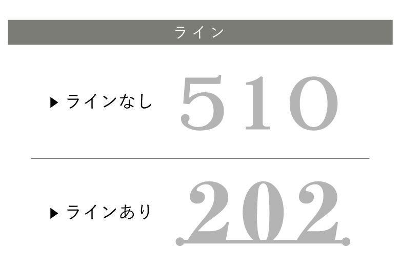 看板デザイン　フォントリスト　ラインあり　なし