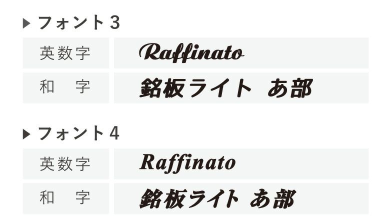看板デザイン　書体リスト