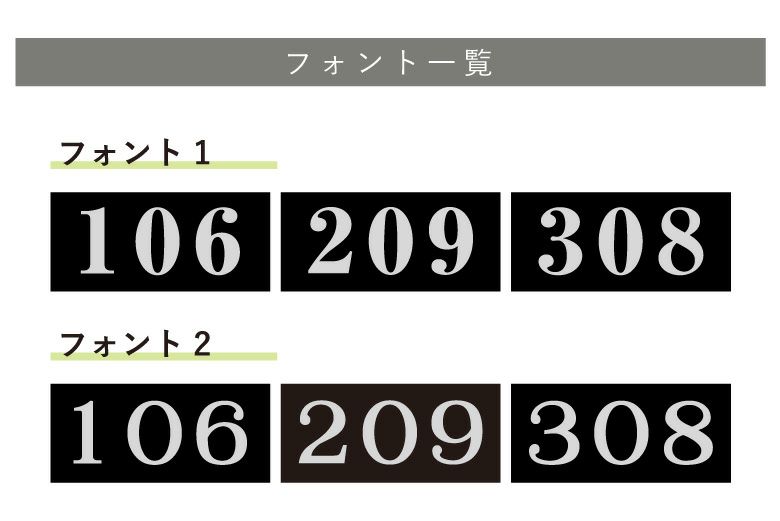 看板デザイン　書体リスト