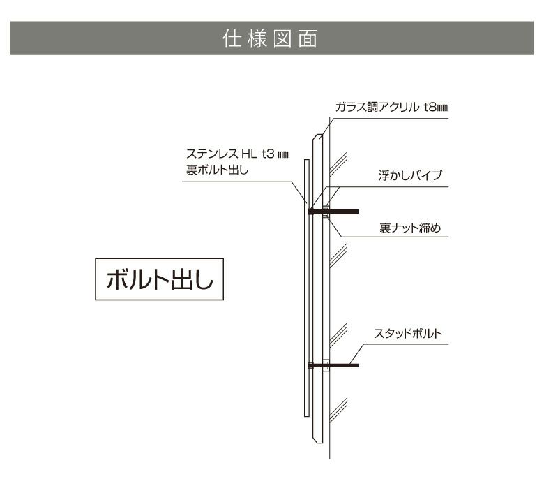 銘板館ライト　看板図面　仕様図面