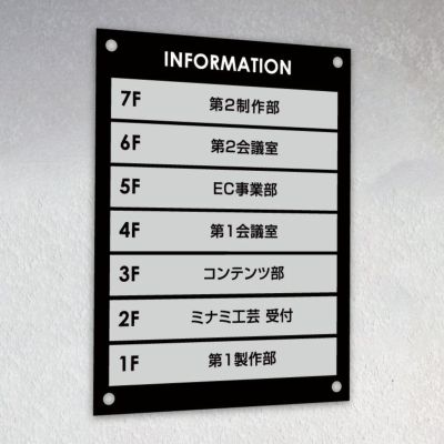 インフォメーションサイン　案内板 階数案内板