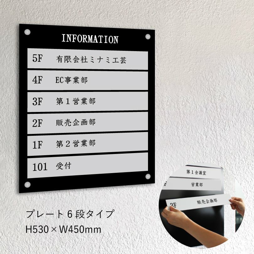 インフォメーションサイン　案内板　階数案内板