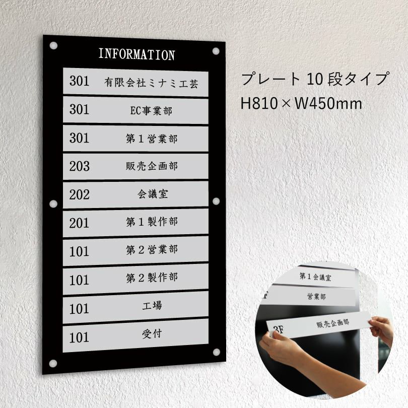 インフォメーションサイン　案内板　階数案内板