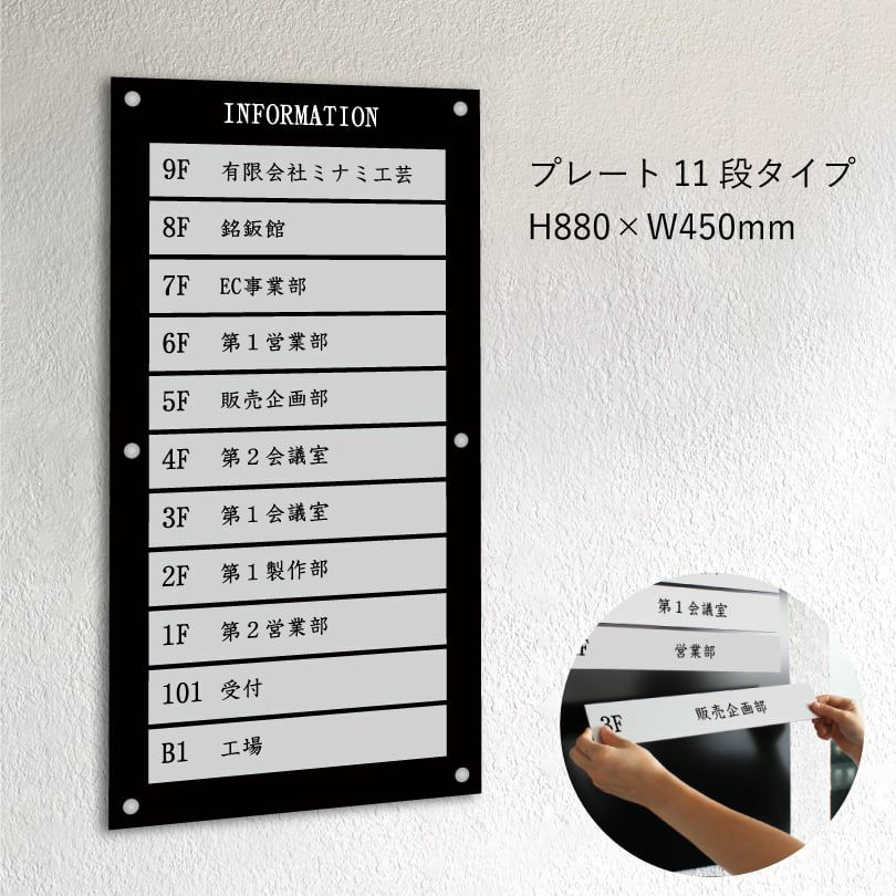 インフォメーションサイン　案内板　階数案内板