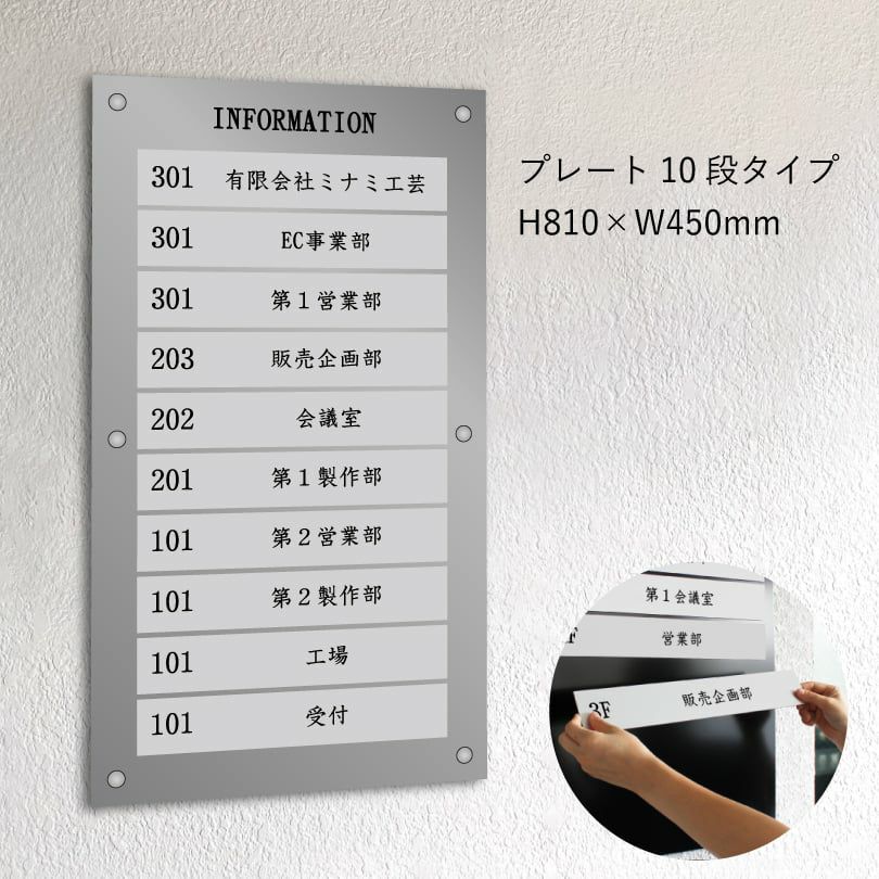 インフォメーションサイン　案内板　階数案内板
