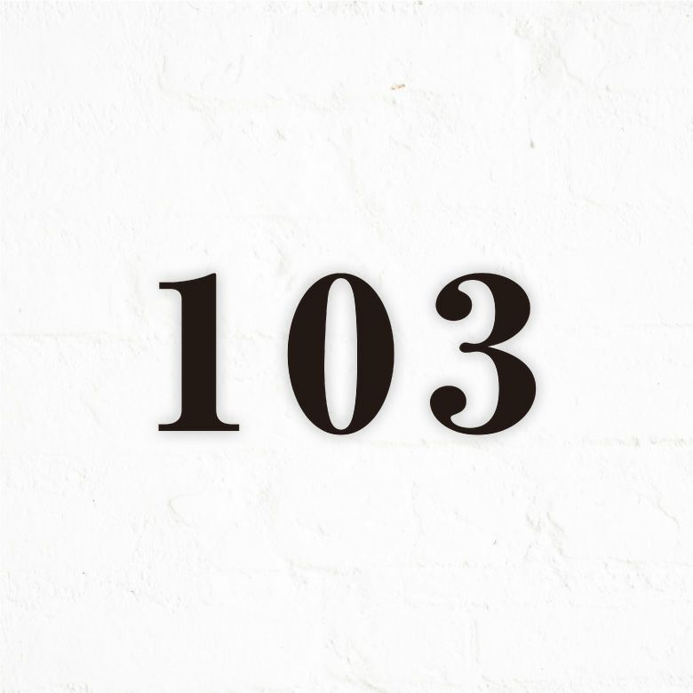 部屋番号プレート ルームナンバー 室名札　アクリル切り文字　黒い文字　　両面テープ止め