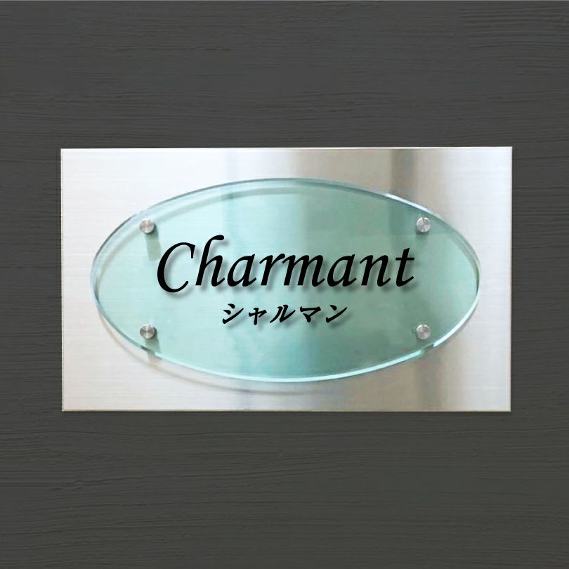 ラピート 　ステンレス　ガラス調アクリル銘板 化粧ビス止め　マンション看板 アパート銘板