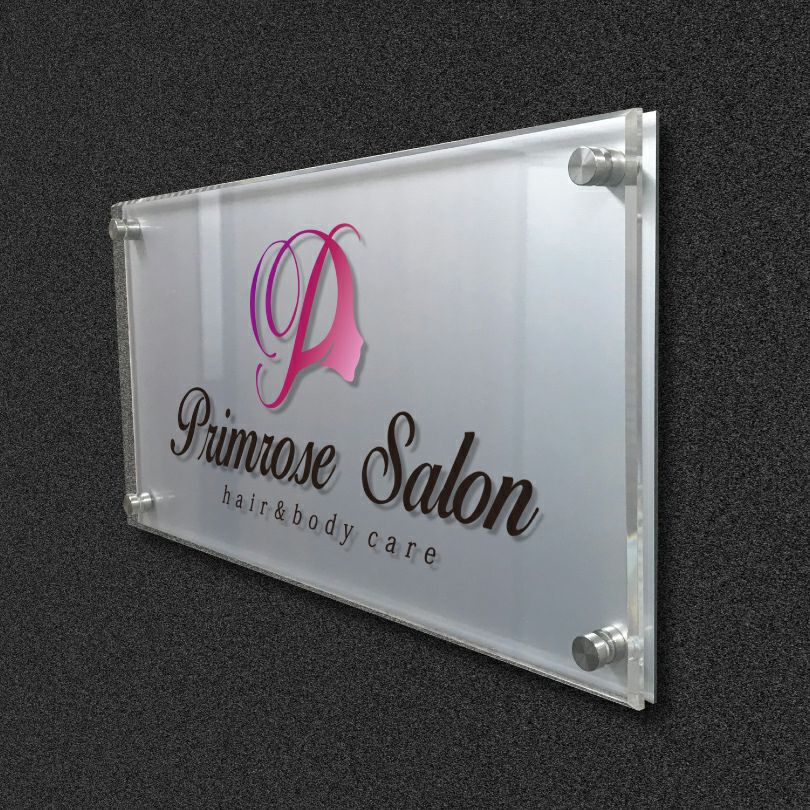フルカラー透明アクリル銘板 ラフィネ2重構造仕様 　店舗看板