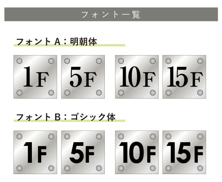 看板デザイン　フォント一覧