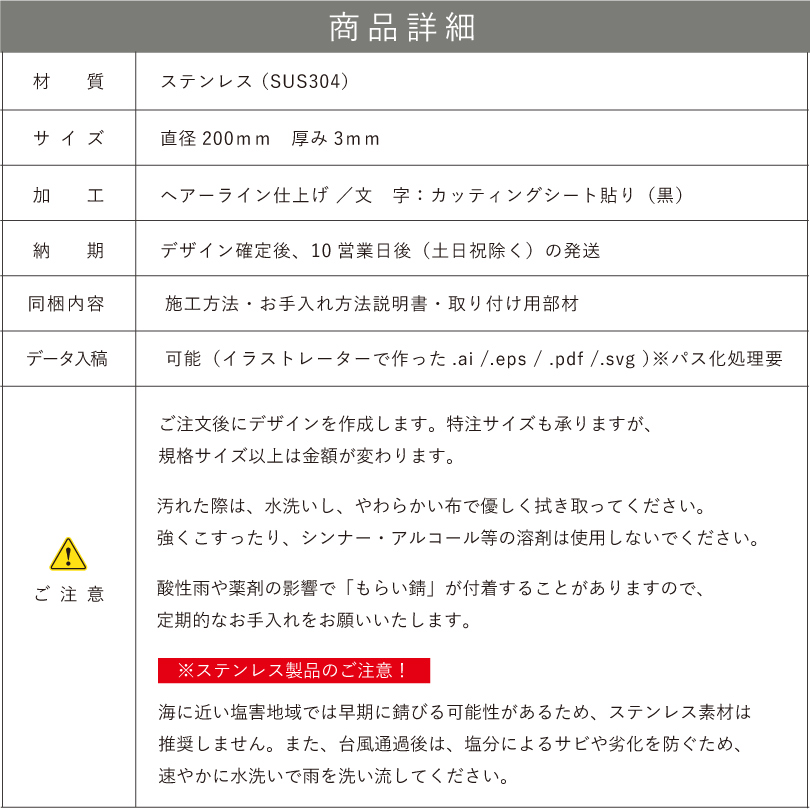 銘板館ライト　看板取り付け方法　施工方法
