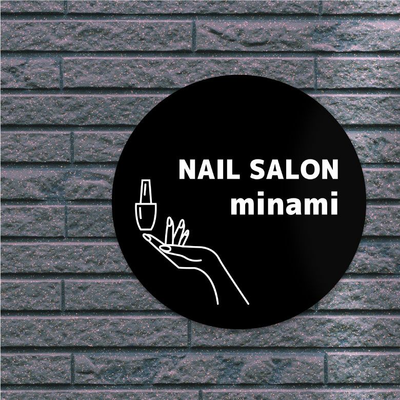 ステンレスプレート ボルト出し　サロンの看板