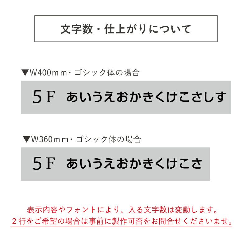カッティングシート　文字数と仕上がりについて