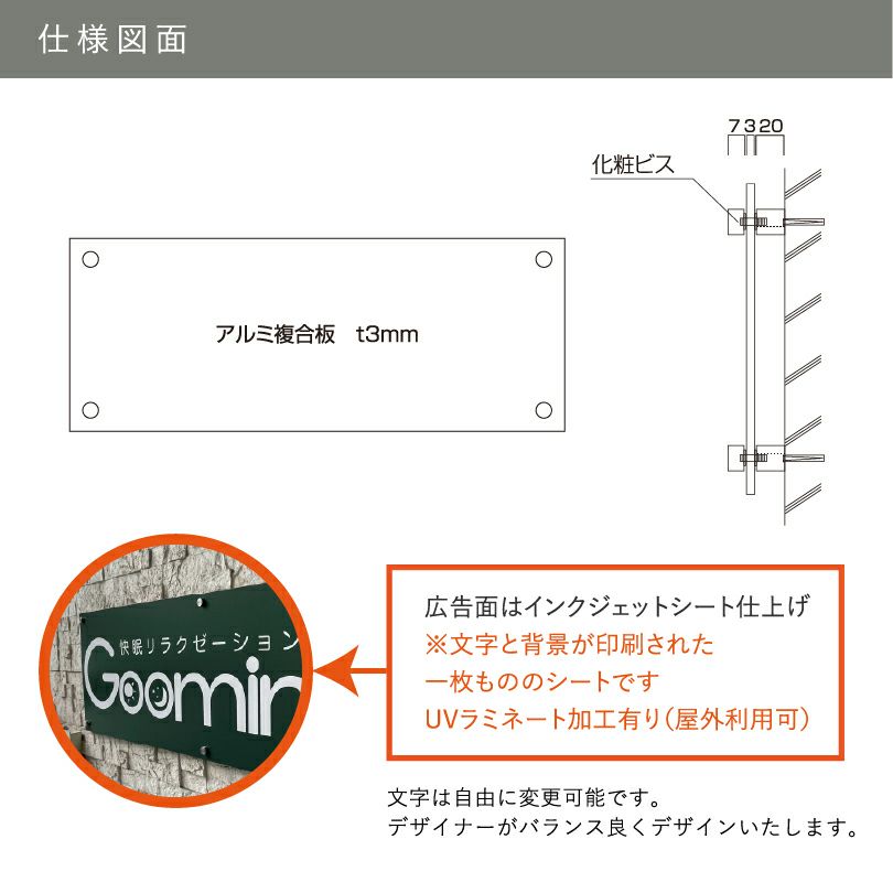 看板の図面　仕様