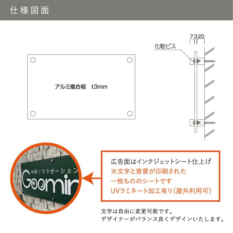 看板の図面　仕様
