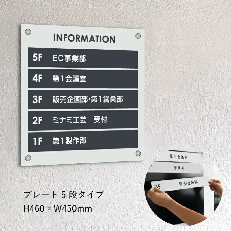 インフォメーションサイン　案内サイン　スチールとアルミ複合板