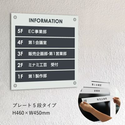 インフォメーションサイン　案内サイン　スチールとアルミ複合板