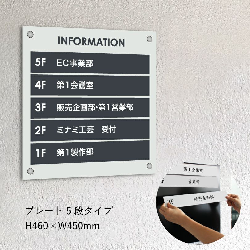 インフォメーションサイン　案内サイン　スチールとアルミ複合板