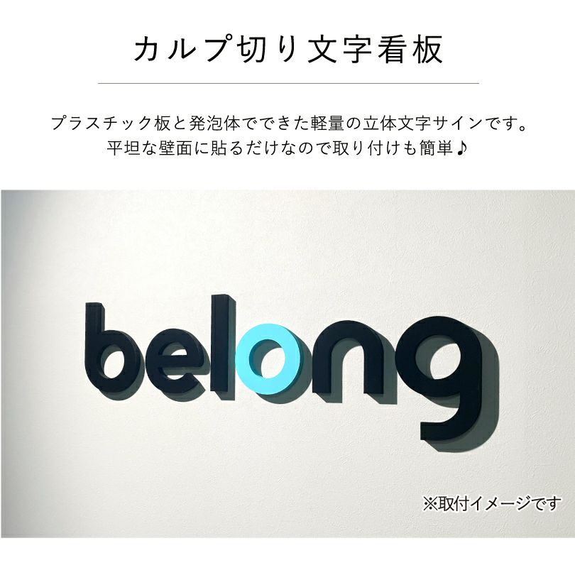 カルプ　切り文字　立体看板　会社の看板 　簡単設置