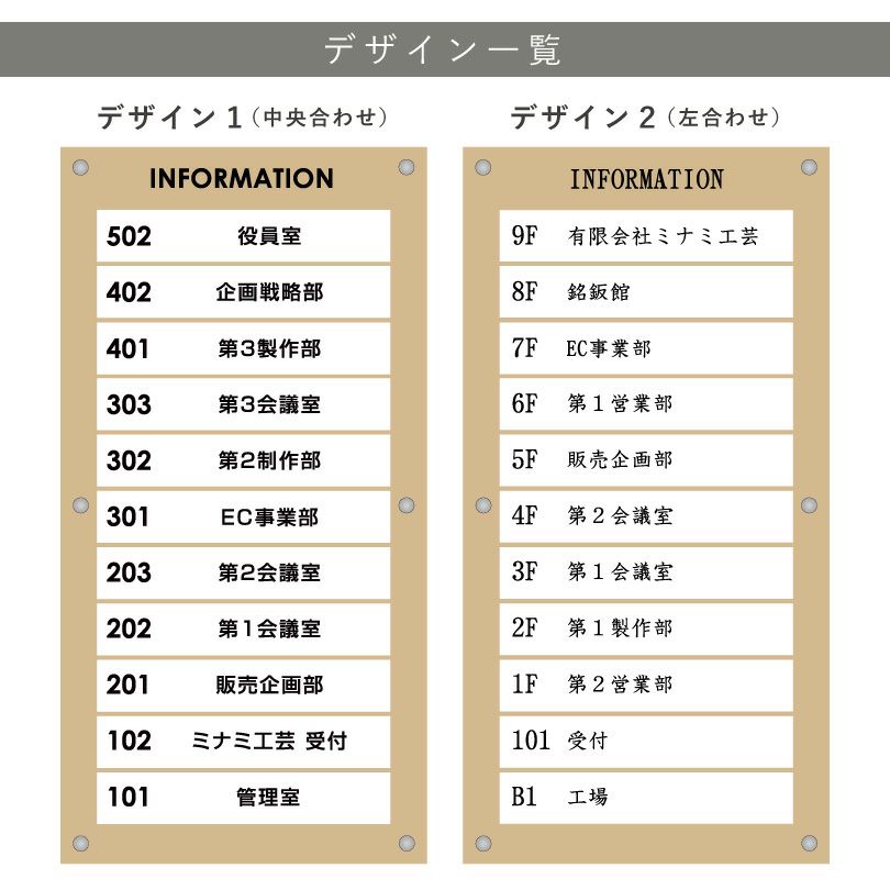 看板デザイン　デザイン例　配置