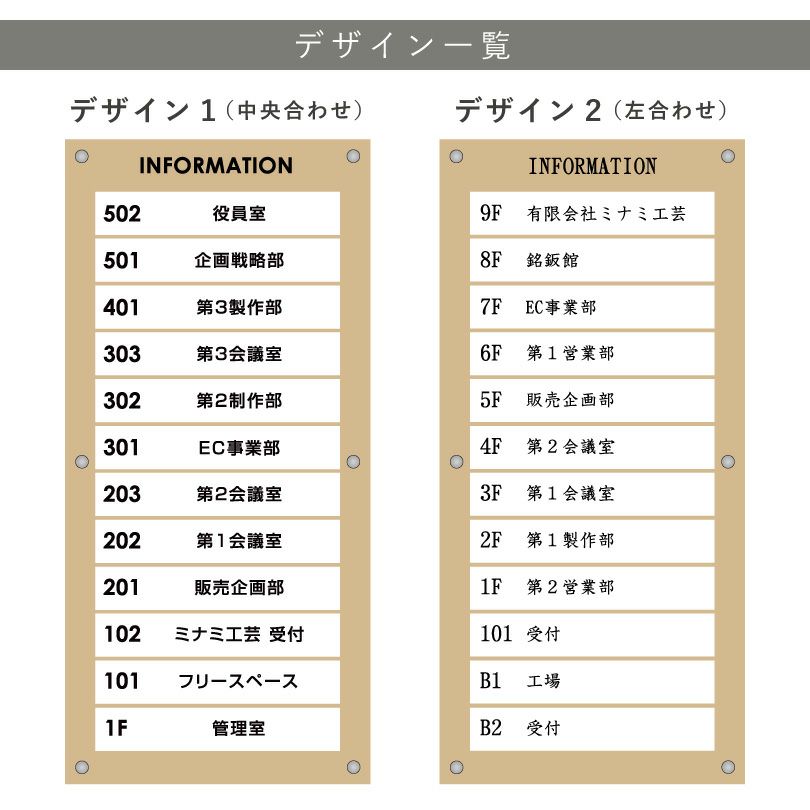 看板デザイン　デザイン例　配置