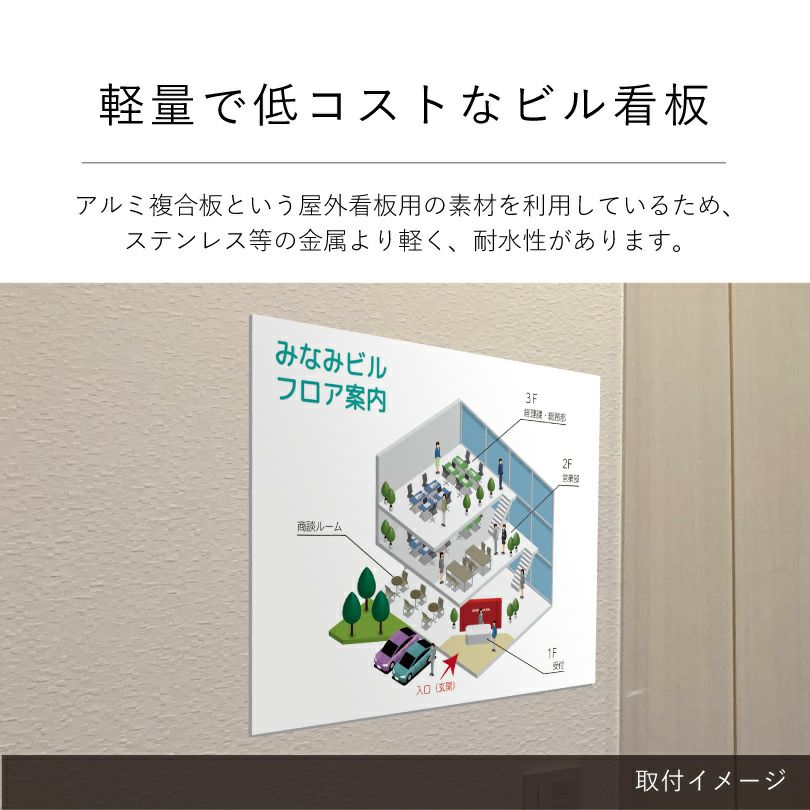 軽量で低コストなビル看板
