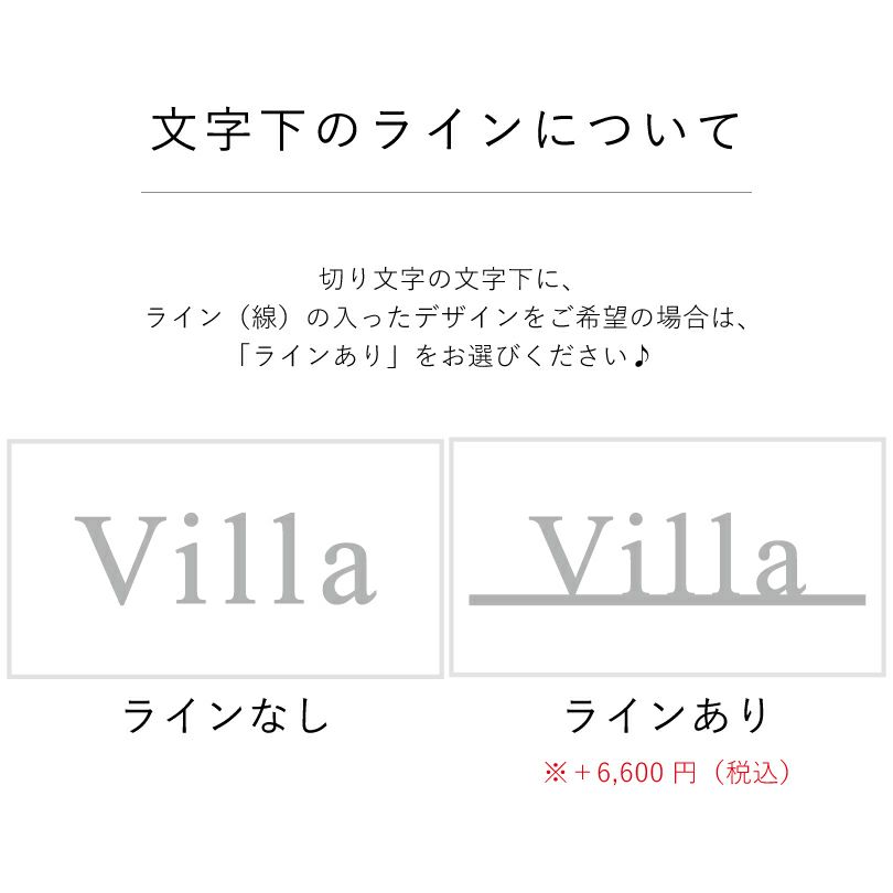文字下のラインの入ったデザインについて