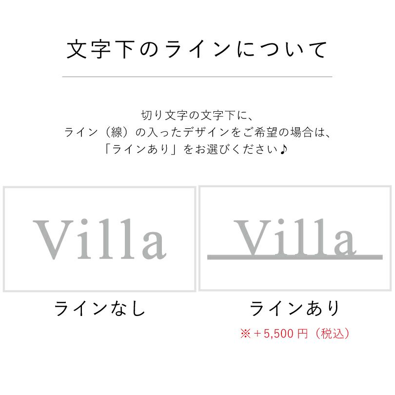 文字下のラインの入ったデザインについて