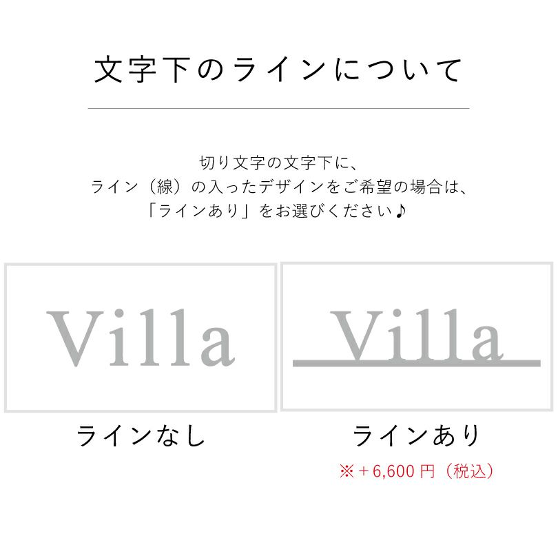 文字下のラインの入ったデザインについて
