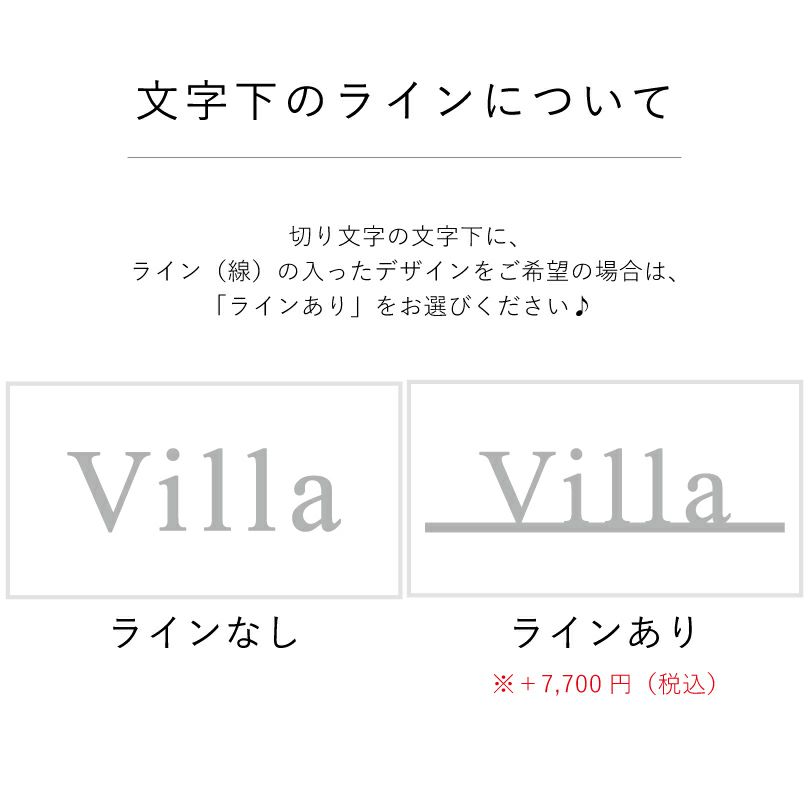文字下のラインの入ったデザインについて